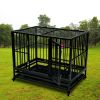 42&quot; Heavy Duty Dog Cage Crate Kennel Metal Pet Playpen Portable with Tray Black