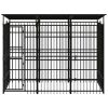 Outdoor Dog Kennel with Roof Steel 59.5 ftÂ²