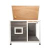 Medium Outdoor Puppy Dog Kennel ; Waterproof Dog Cage; Wooden Dog House with Porch Deck
