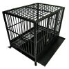 42&quot; Heavy Duty Dog Cage Crate Kennel Metal Pet Playpen Portable with Tray Black