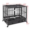 Heavy Duty Dog Crate Large Kennel Cage Metal Playpen W/Wheels & Tray 36"