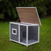 Medium Outdoor Puppy Dog Kennel ; Waterproof Dog Cage; Wooden Dog House with Porch Deck