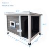 Outdoor Puppy Dog Kennel ; Waterproof Dog Cage; Wooden Dog House with Porch Deck