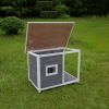 Medium Outdoor Puppy Dog Kennel ; Waterproof Dog Cage; Wooden Dog House with Porch Deck