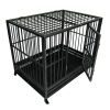 42&quot; Heavy Duty Dog Cage Crate Kennel Metal Pet Playpen Portable with Tray Black