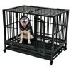 42&quot; Heavy Duty Dog Cage Crate Kennel Metal Pet Playpen Portable with Tray Black