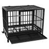 42&quot; Heavy Duty Dog Cage Crate Kennel Metal Pet Playpen Portable with Tray Black