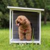 Medium Outdoor Puppy Dog Kennel ; Waterproof Dog Cage; Wooden Dog House with Porch Deck
