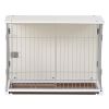 34&quot; Length Elegant Wooden Structure White Dog Cage Crate; End Table with movable salver; Decorative Dog House Cage Indoor Use; Furniture style; w