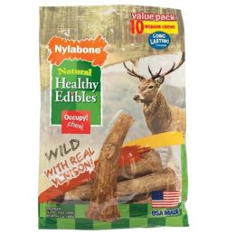 Nylabone Healthy Edibles WILD Antler Natural Long Lasting Venison Flavor Dog Chew Treats Antler; 1ea-Medium-Wolf 10 ct