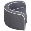 30" Brown Round Pet Sofa, Dog sofa, Dog bed, Cat Bed, Cat Sofa, with Wooden Structure and Linen Goods White Roller Lines on the Edges Curved Appearanc